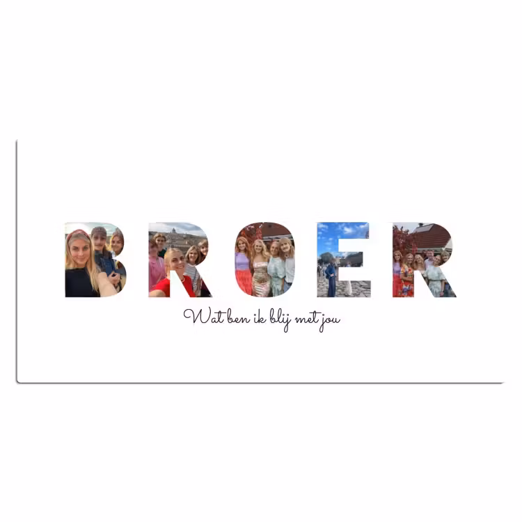 Gepersonaliseerde bureau onderlegger - Broer - Lettercollage — 2