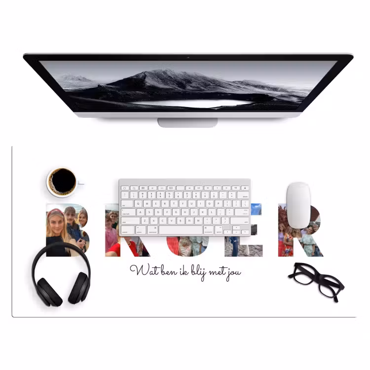 Gepersonaliseerde bureau onderlegger - Broer - Lettercollage — 4