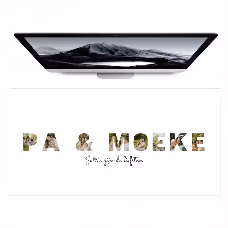 Gepersonaliseerde bureau onderlegger - Pa & Moeke - Lettercollage — 1