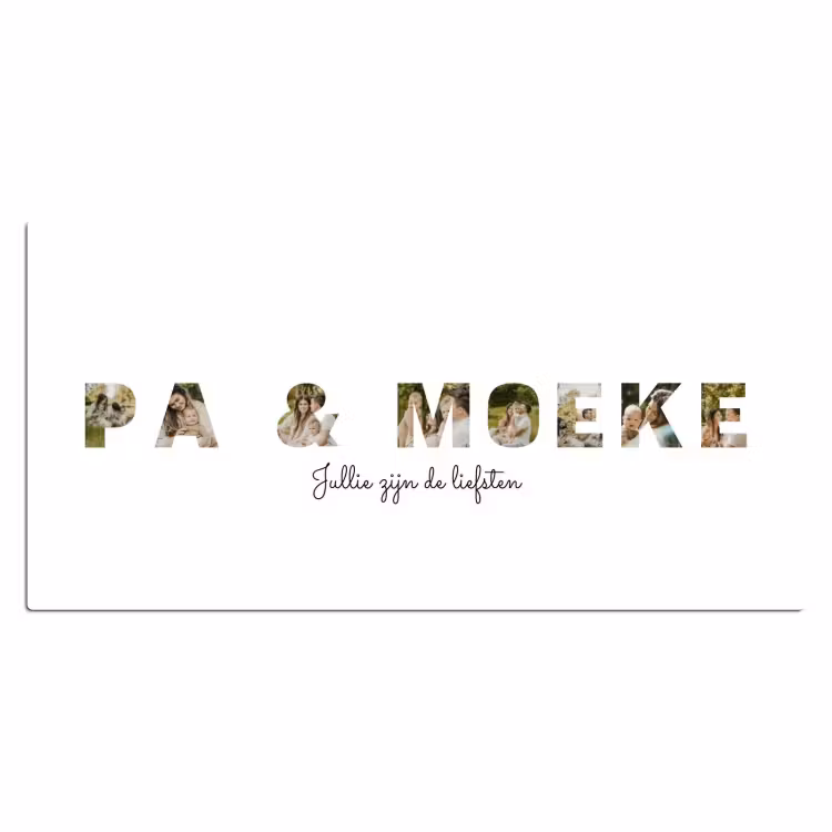 Gepersonaliseerde bureau onderlegger - Pa & Moeke - Lettercollage — 2