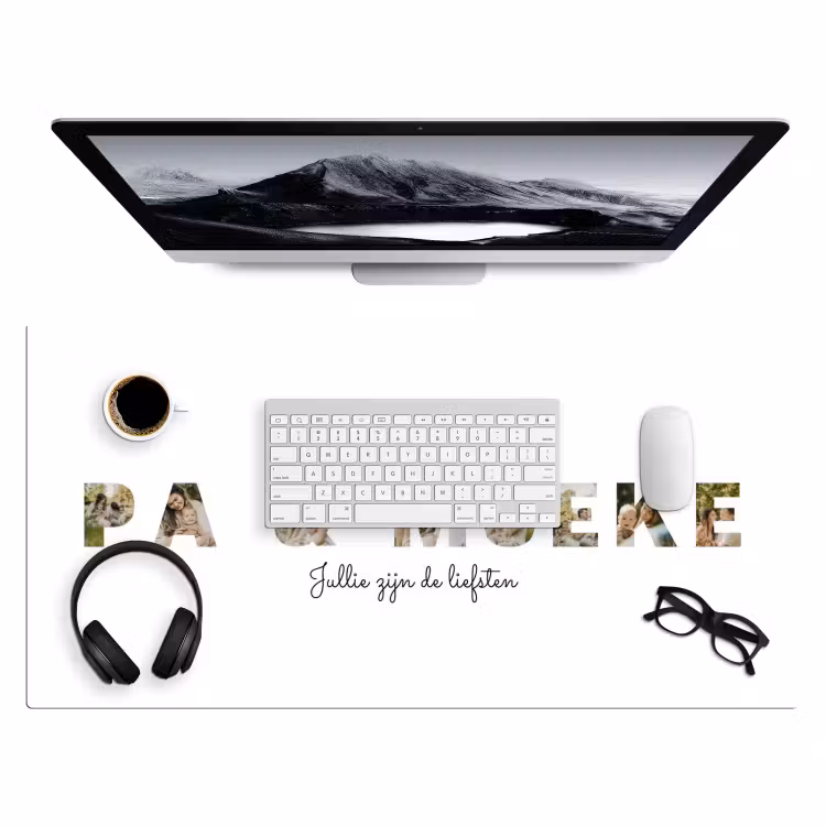 Gepersonaliseerde bureau onderlegger - Pa & Moeke - Lettercollage — 4
