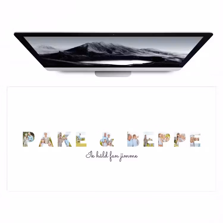 Gepersonaliseerde bureau onderlegger - Pake & Beppe - Lettercollage — 1
