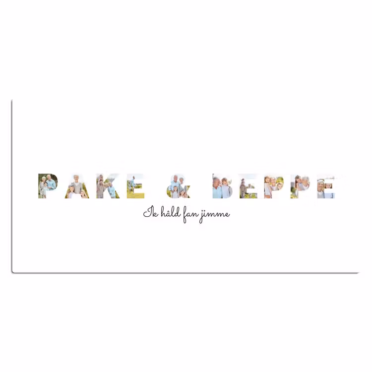 Gepersonaliseerde bureau onderlegger - Pake & Beppe - Lettercollage — 2