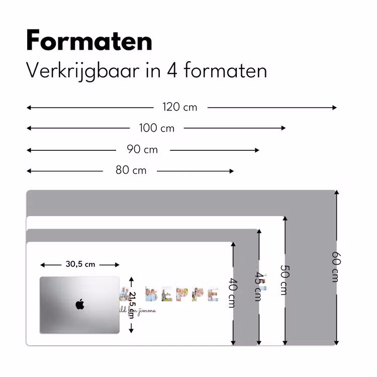 Gepersonaliseerde bureau onderlegger - Pake & Beppe - Lettercollage — 8