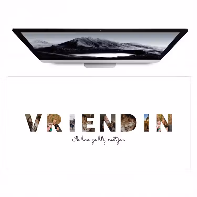Gepersonaliseerde bureau onderlegger - Vriendin - Lettercollage — 1