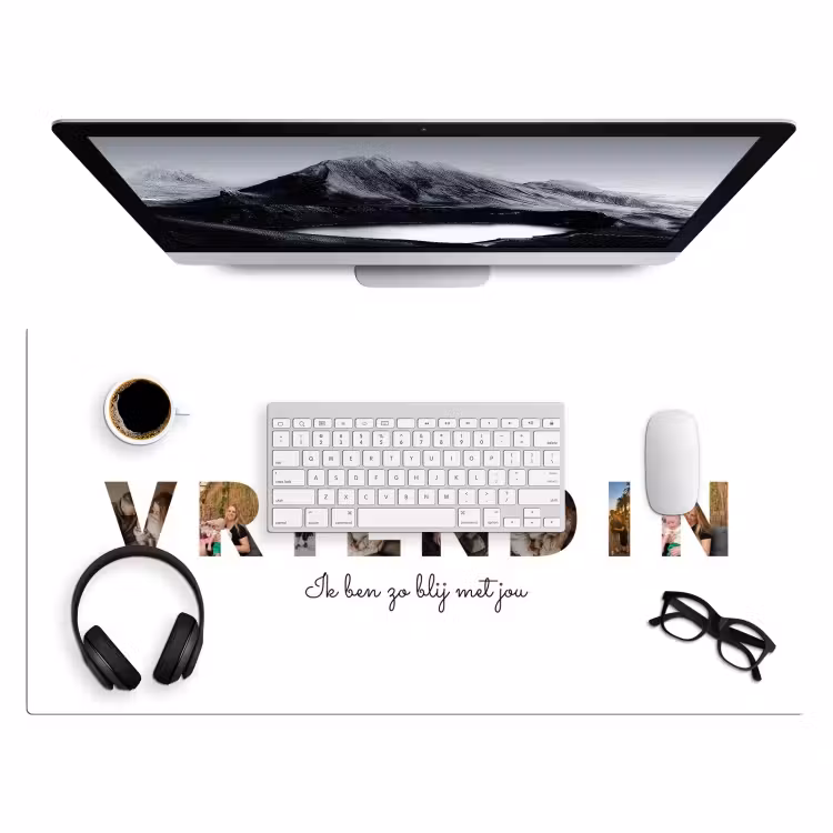 Gepersonaliseerde bureau onderlegger - Vriendin - Lettercollage — 4