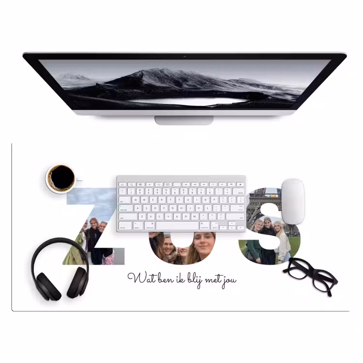 Gepersonaliseerde bureau onderlegger - Zus - Lettercollage — 4