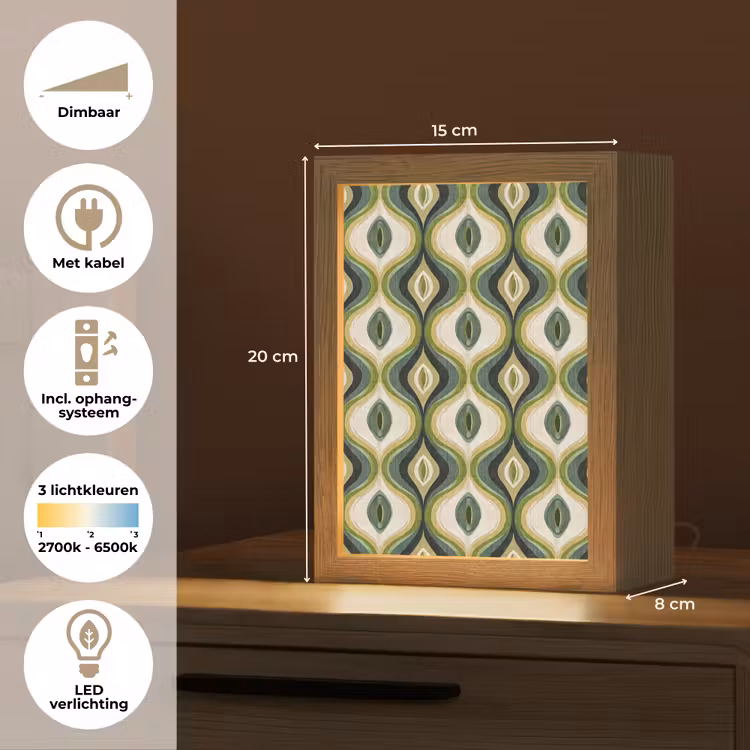 Tafellamp - Retro Golvend Patroon Groen — 7