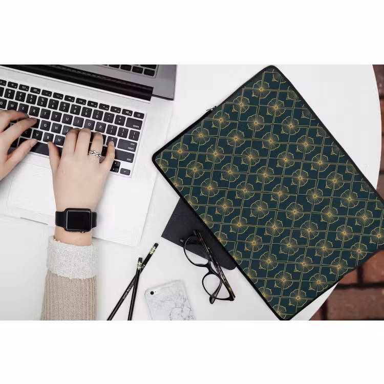 Laptophoes - Geometrisch - Elegant - Groen — 3