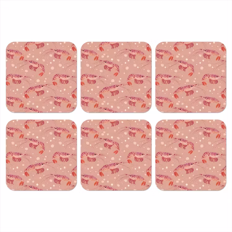 Onderzetter - Garnalen - Stippen - Roze — 1