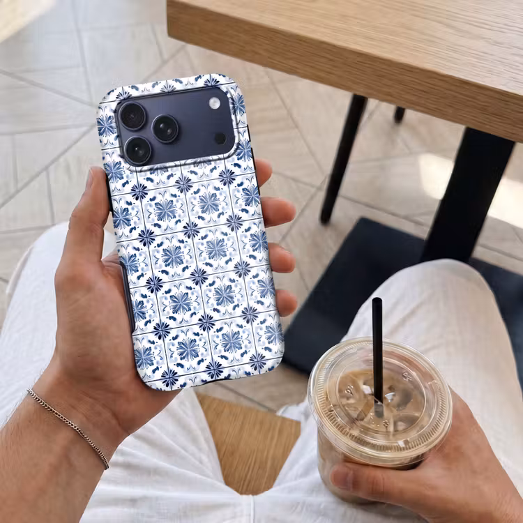 Telefoonhoesje Toughcase - Patroon - Tegel - Blauw — 4