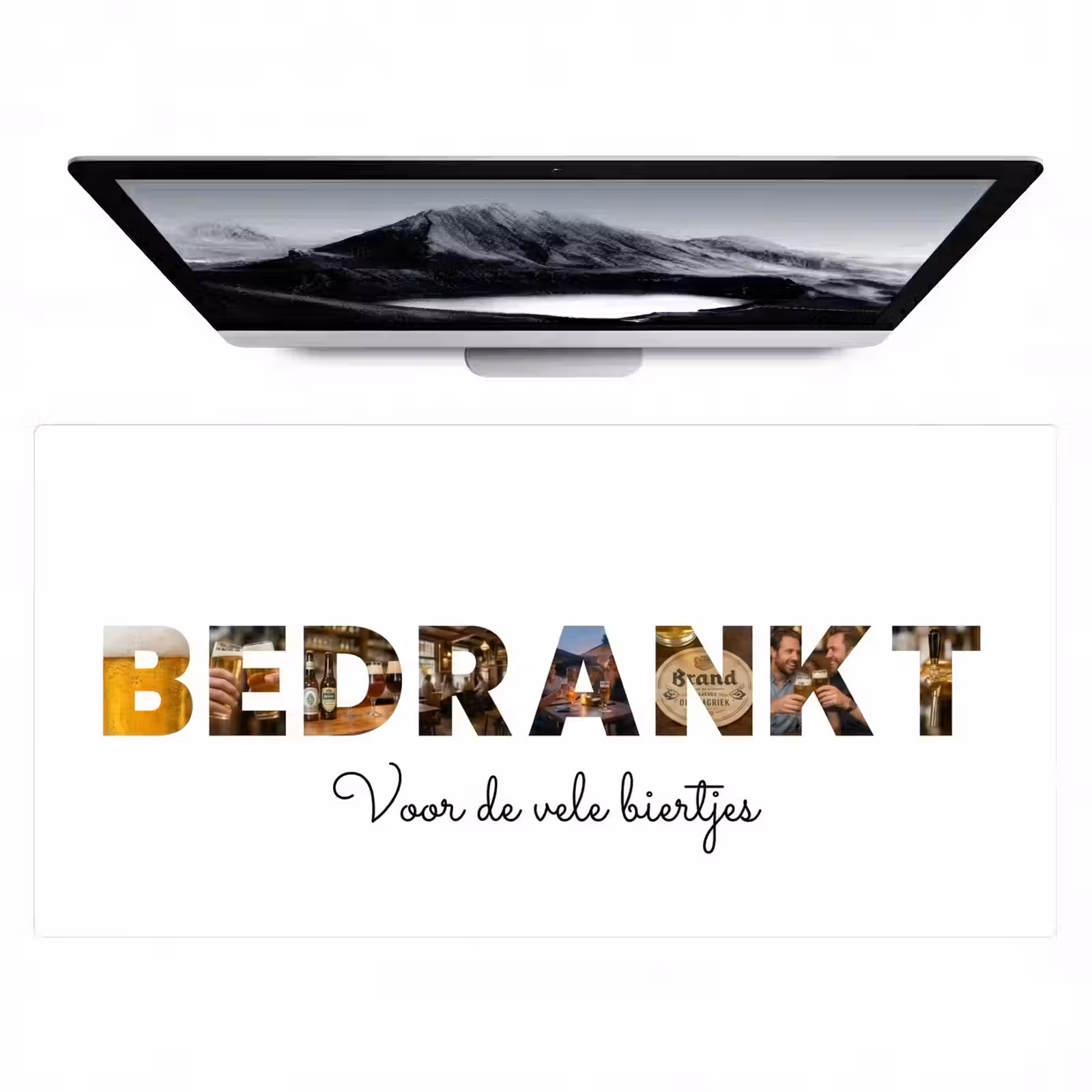 Gepersonaliseerde bureau onderlegger - Bedrankt - Lettercollage — 1