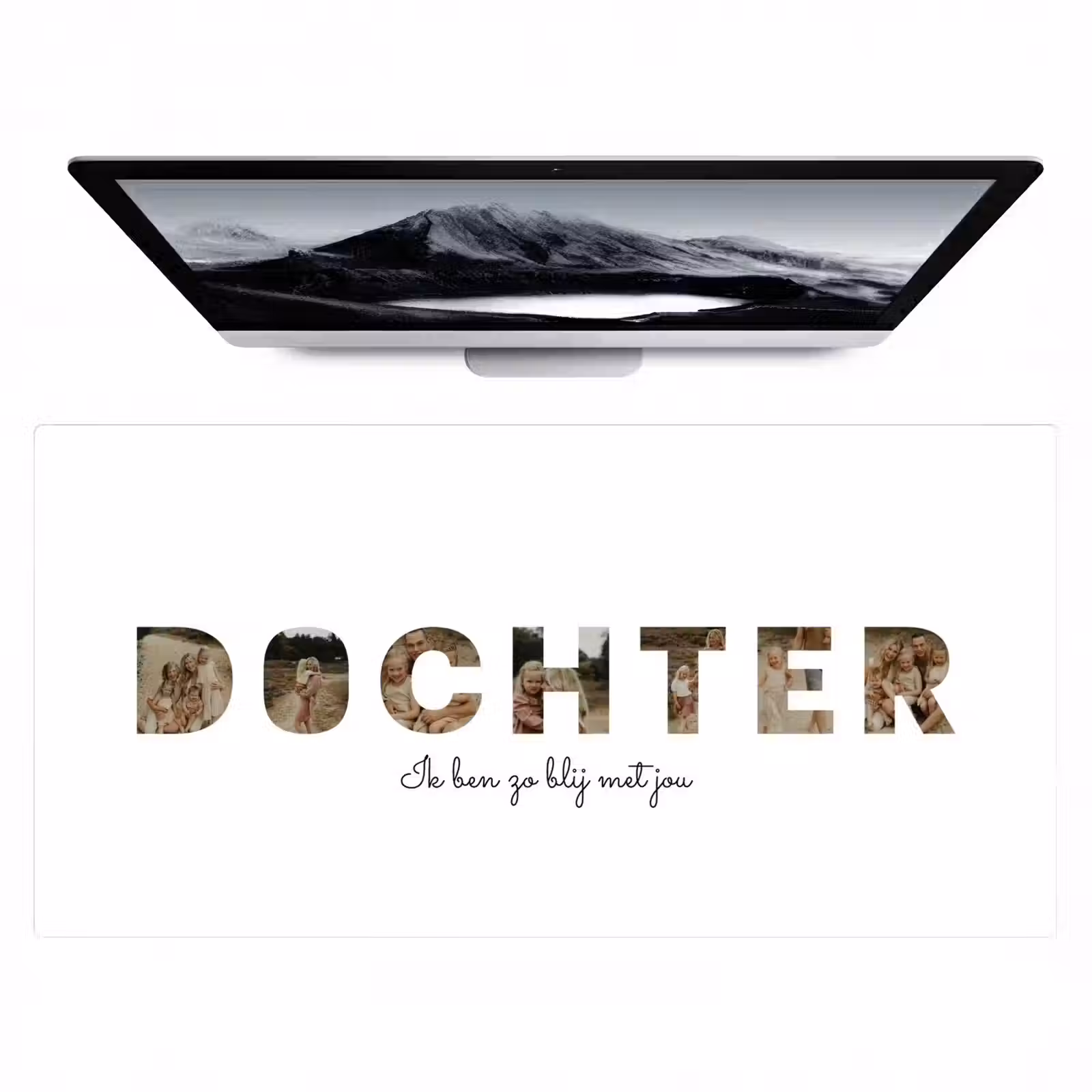 Gepersonaliseerde bureau onderlegger - Dochter - Lettercollage — 1