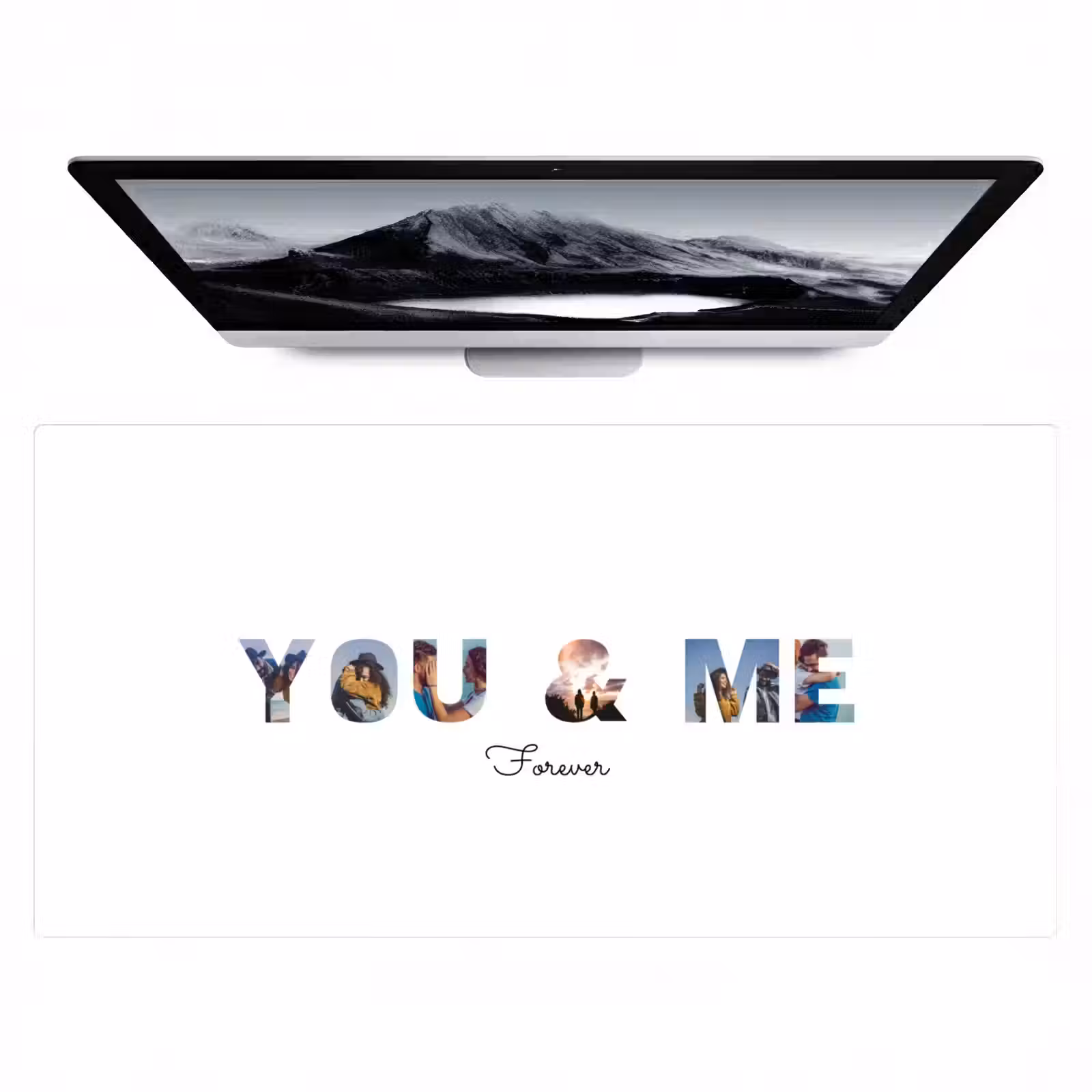 Gepersonaliseerde bureau onderlegger - You & Me - Lettercollage — 1
