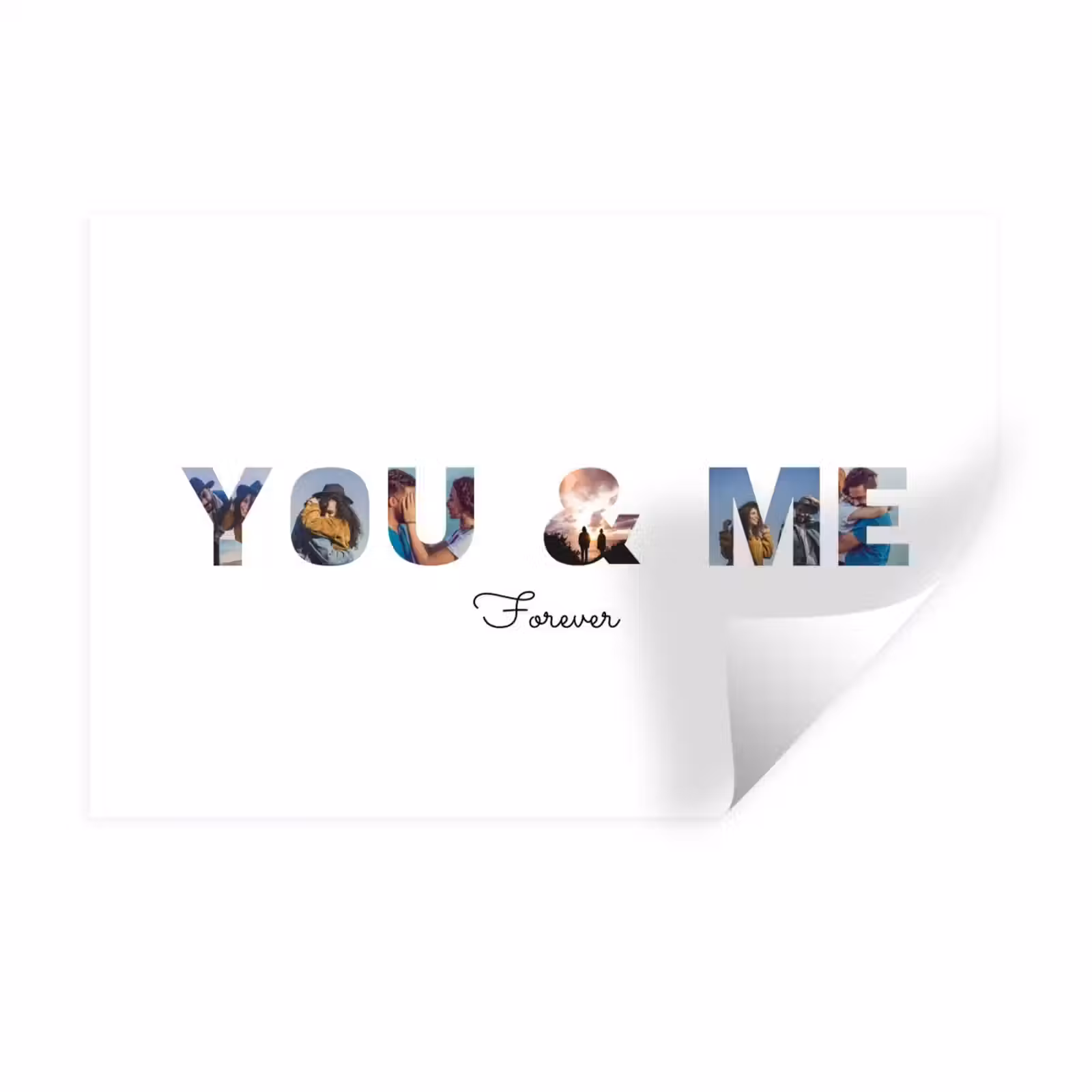 Gepersonaliseerde muursticker - You & Me - Lettercollage — 1