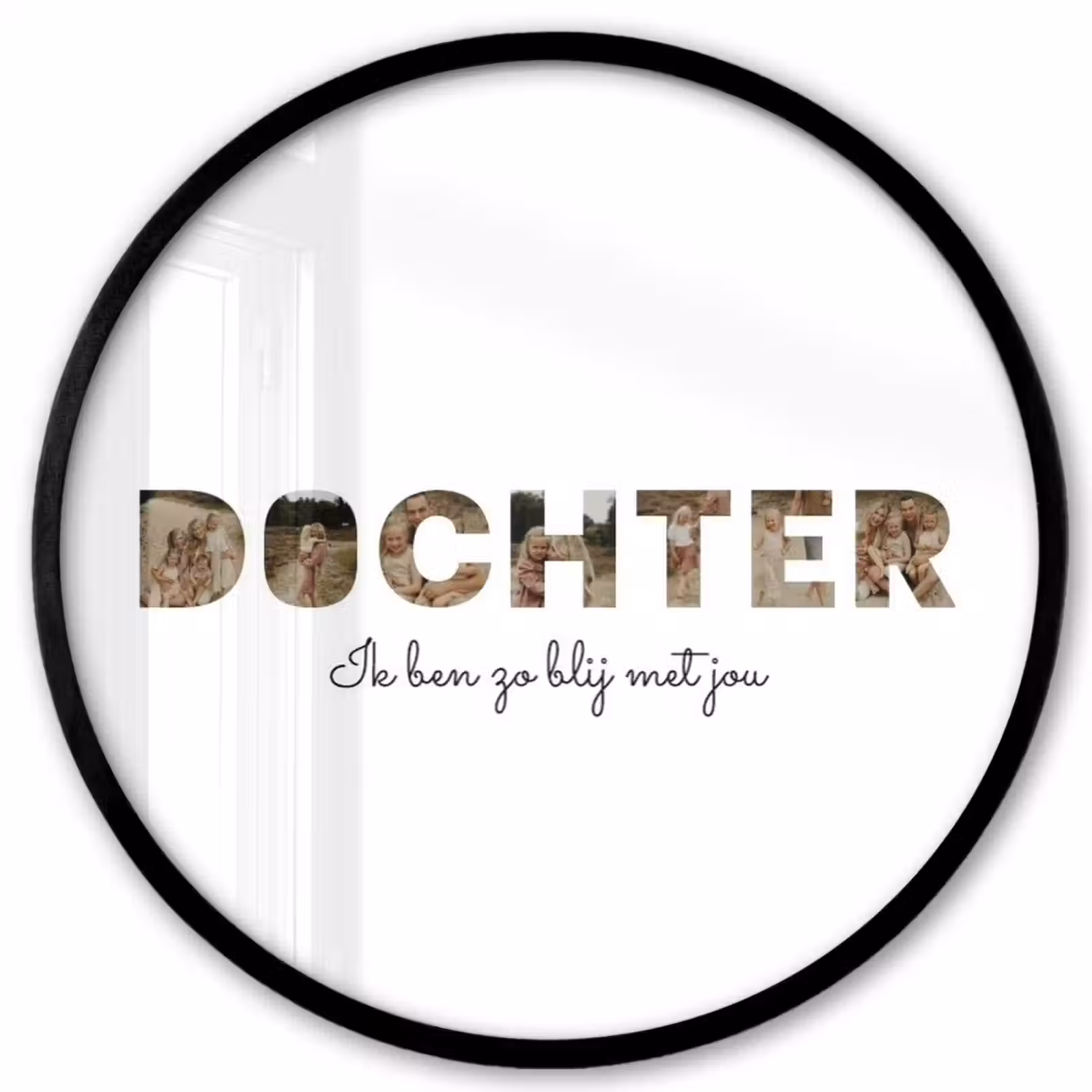 Gepersonaliseerde ronde fotolijst - Dochter - Lettercollage — 1