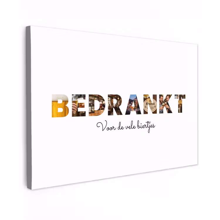 Gepersonaliseerd buiten canvas - Bedrankt - Lettercollage — 1
