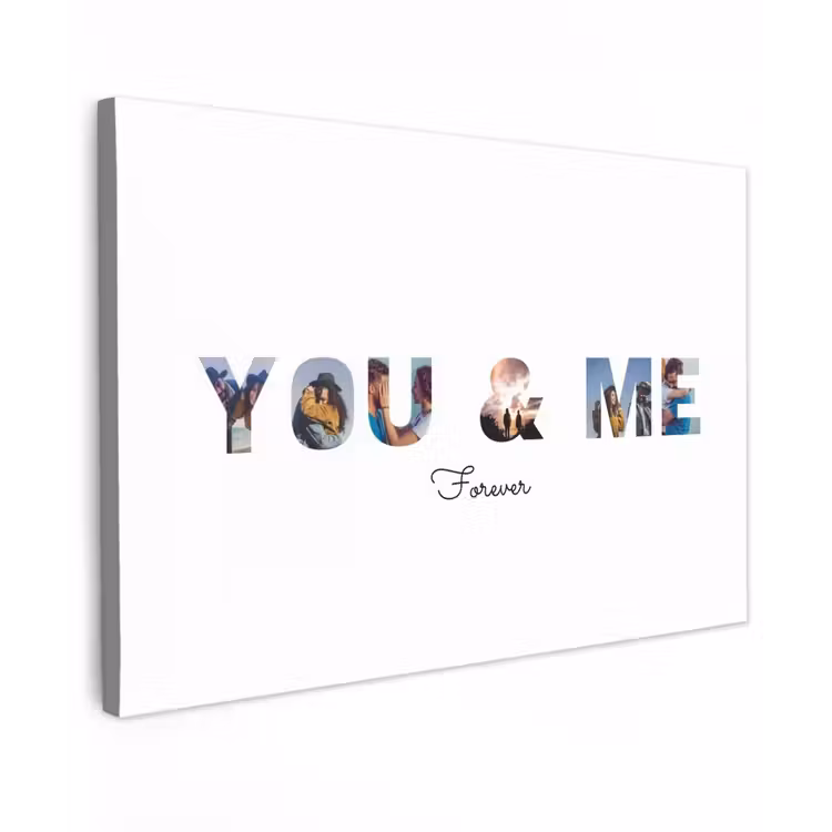 Gepersonaliseerd buiten canvas - You & Me - Lettercollage — 1
