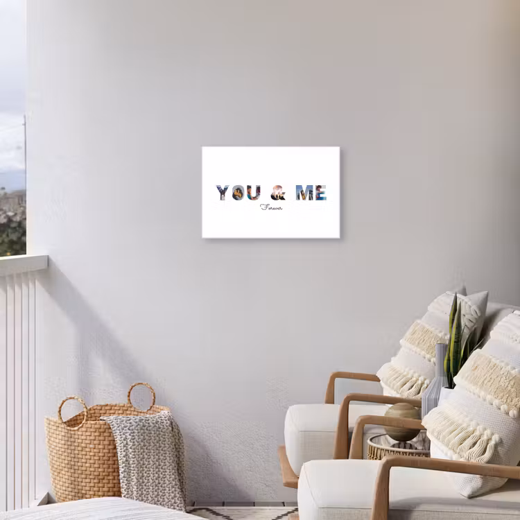 Gepersonaliseerd buiten canvas - You & Me - Lettercollage — 4