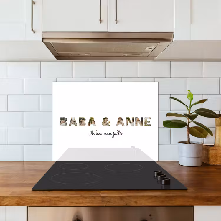 Gepersonaliseerd spatscherm - Baba & Anne - Lettercollage — 5