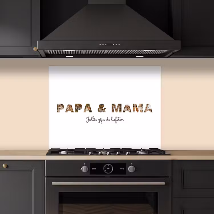 Gepersonaliseerd spatscherm - Papa & Mama - Lettercollage — 1