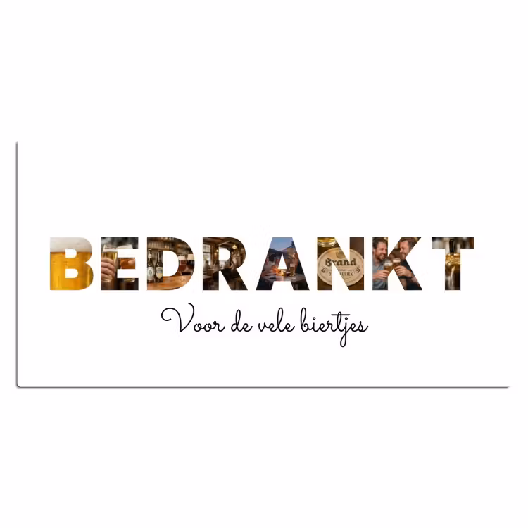 Gepersonaliseerde bureau onderlegger - Bedrankt - Lettercollage — 2