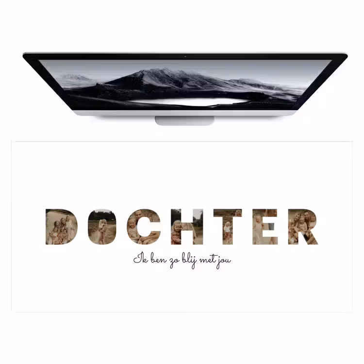 Gepersonaliseerde bureau onderlegger - Dochter - Lettercollage — 1