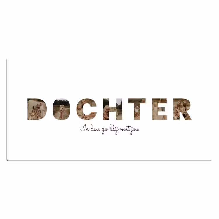Gepersonaliseerde bureau onderlegger - Dochter - Lettercollage — 2