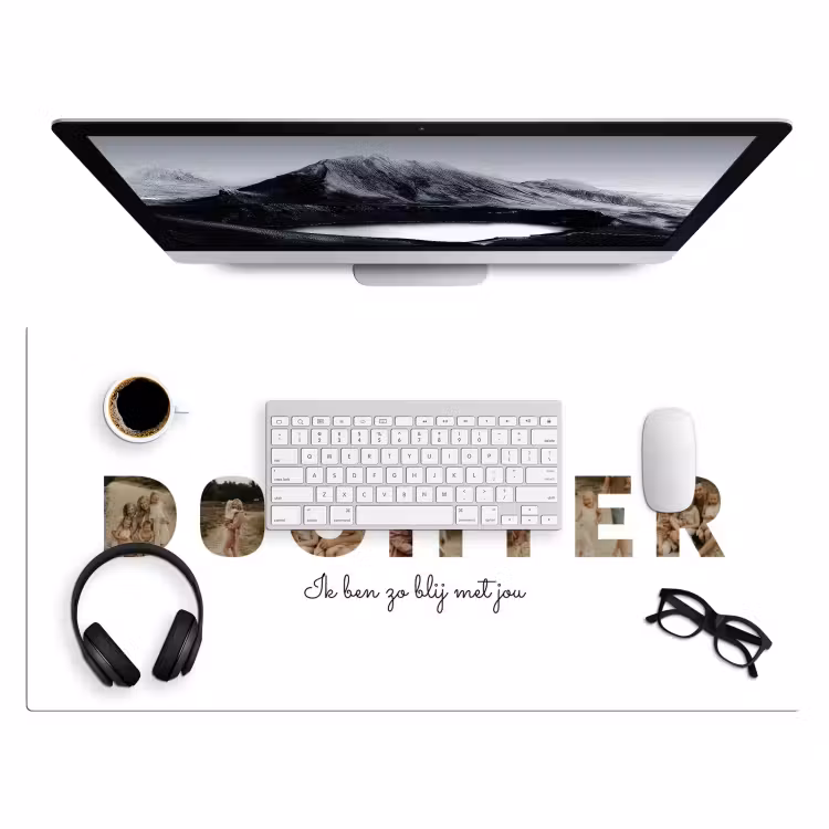 Gepersonaliseerde bureau onderlegger - Dochter - Lettercollage — 4