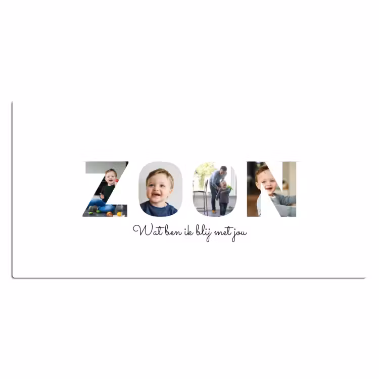 Gepersonaliseerde bureau onderlegger - Zoon - Lettercollage — 2