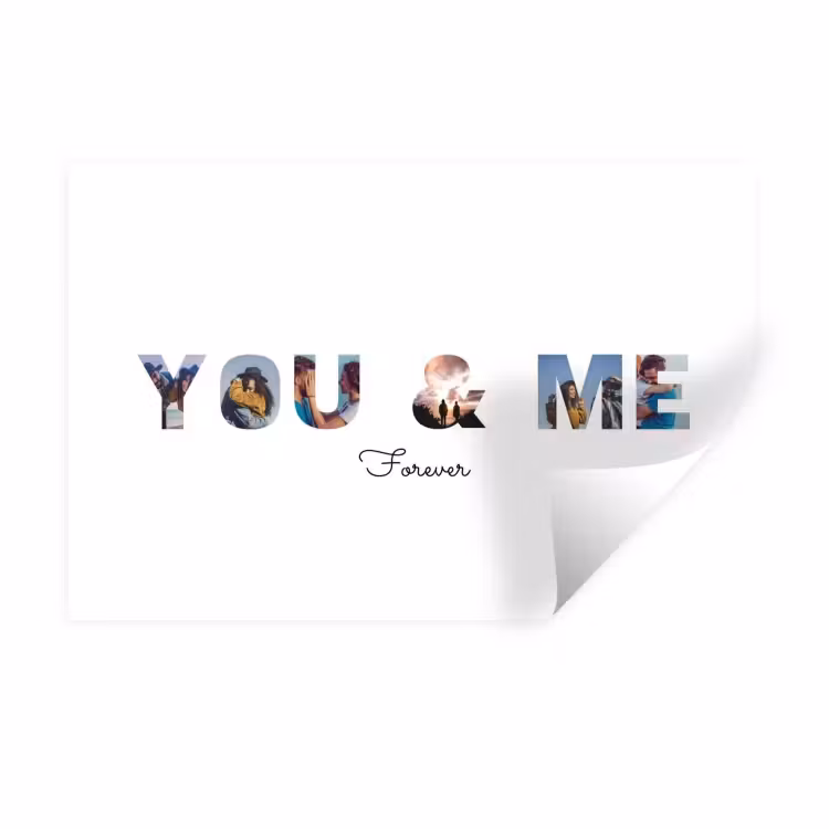Gepersonaliseerde muursticker - You & Me - Lettercollage — 1