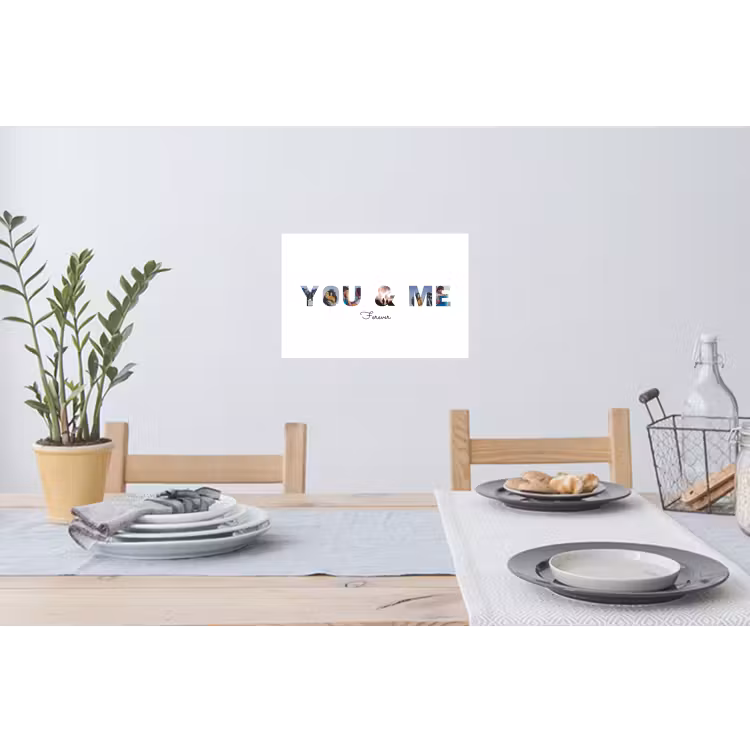 Gepersonaliseerde muursticker - You & Me - Lettercollage — 3