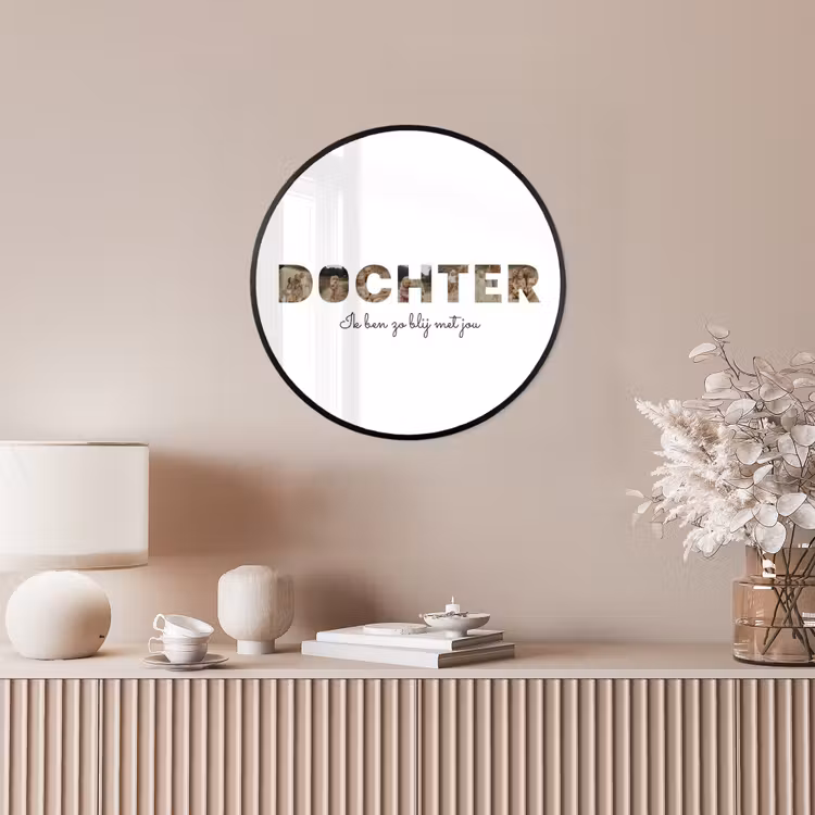 Gepersonaliseerde ronde fotolijst - Dochter - Lettercollage — 5
