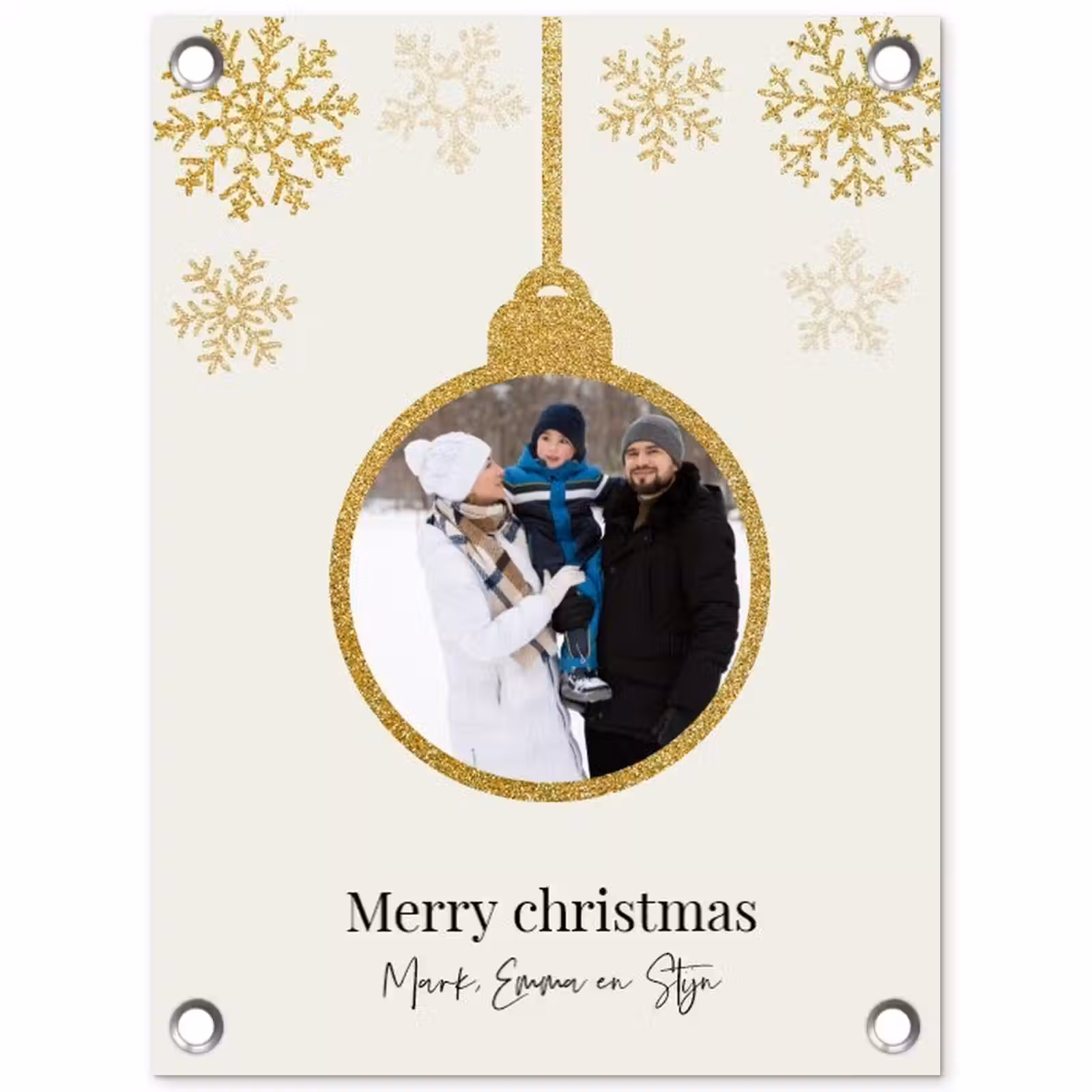 Gepersonaliseerde tuinposter - Kerstbal - Merry Christmas - Kerst — 1