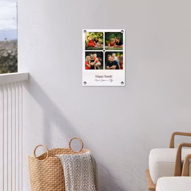 Gepersonaliseerde tuinposter - Happy Family - Collage - 4 Foto's — 3