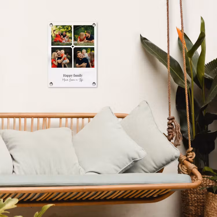 Gepersonaliseerde tuinposter - Happy Family - Collage - 4 Foto's — 5