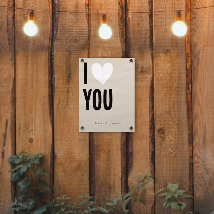Gepersonaliseerde tuinposter - I Love You — 2
