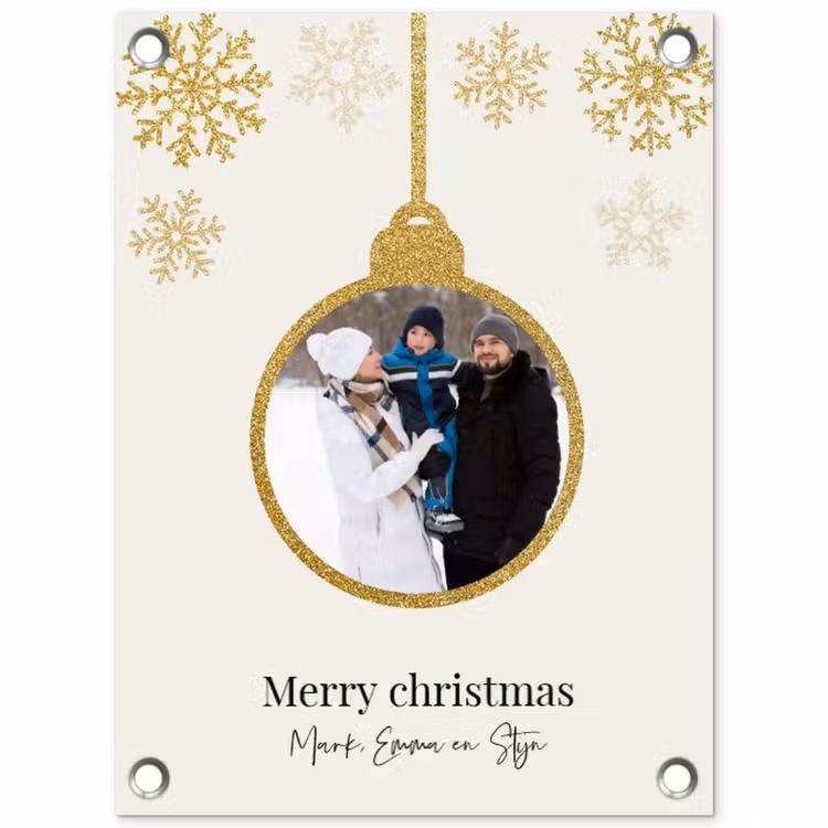 Gepersonaliseerde tuinposter - Kerstbal - Merry Christmas - Kerst — 1