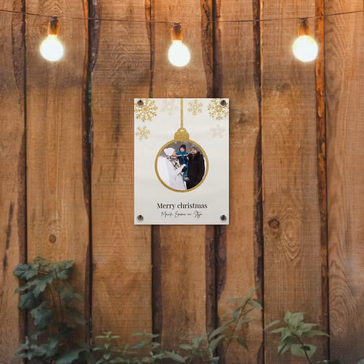 Gepersonaliseerde tuinposter - Kerstbal - Merry Christmas - Kerst — 2