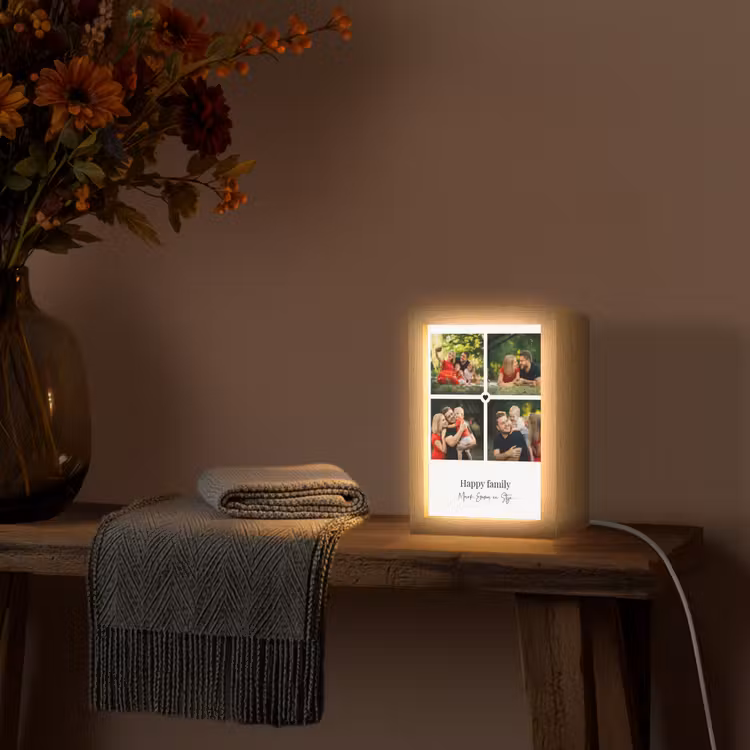 Gepersonaliseerde Lightbox - Happy Family - Collage - 4 Foto's — 3