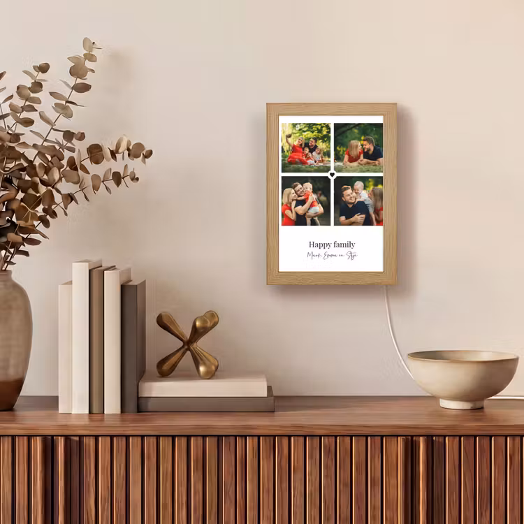 Gepersonaliseerde Lightbox - Happy Family - Collage - 4 Foto's — 4