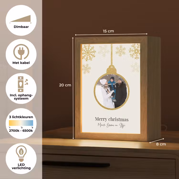 Gepersonaliseerde Lightbox - Kerstbal - Merry Christmas - Kerst — 7