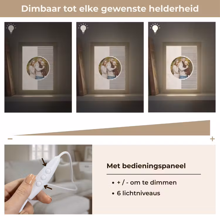 Gepersonaliseerde Lightbox - Ronde foto met modern lijnpatroon — 8
