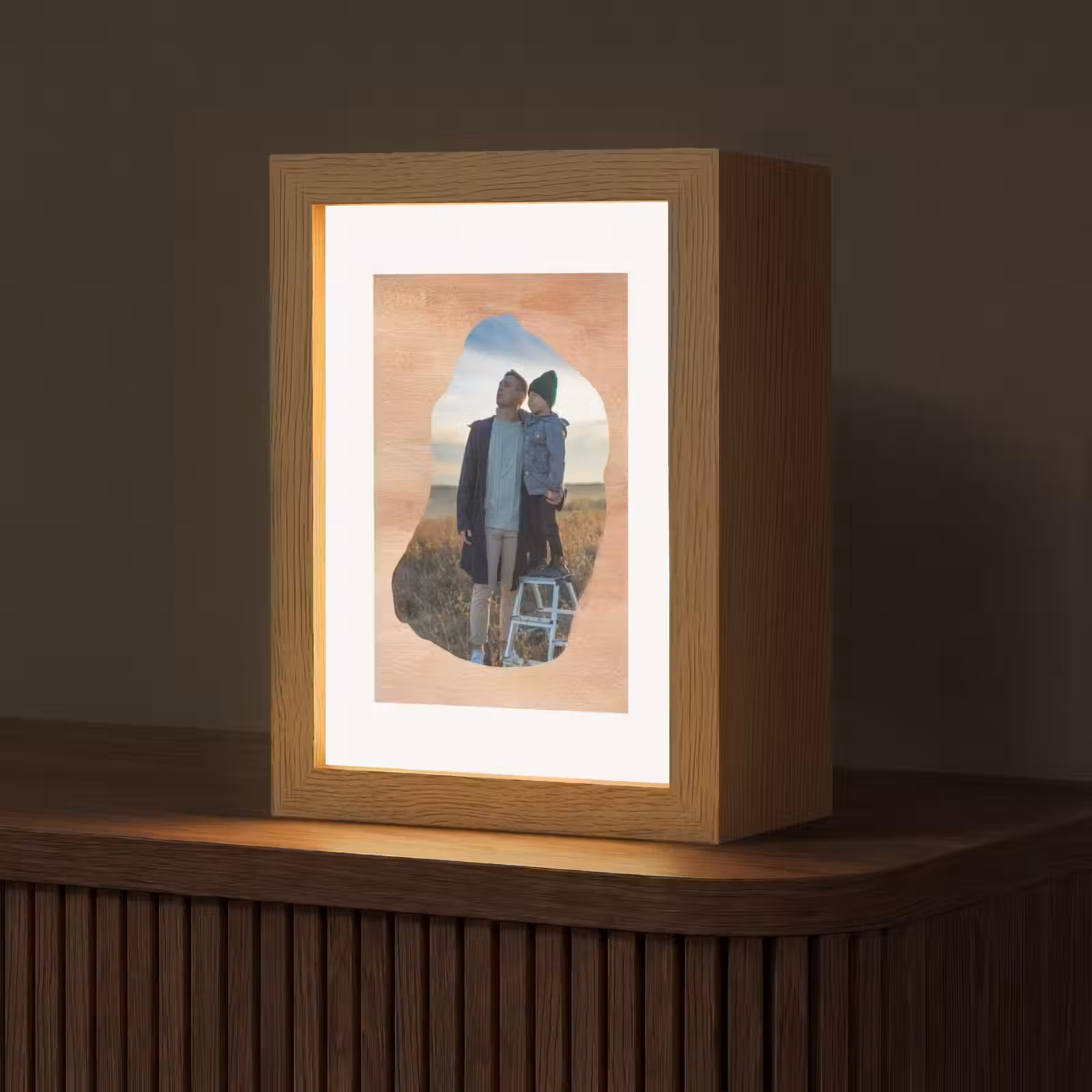 Gepersonaliseerde Lightbox - Hout - Organische Vorm — 1