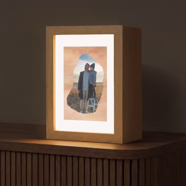 Gepersonaliseerde Lightbox - Hout - Organische Vorm — 1