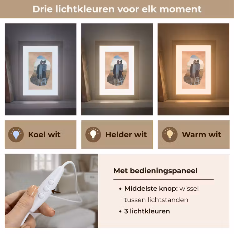 Gepersonaliseerde Lightbox - Hout - Organische Vorm — 6