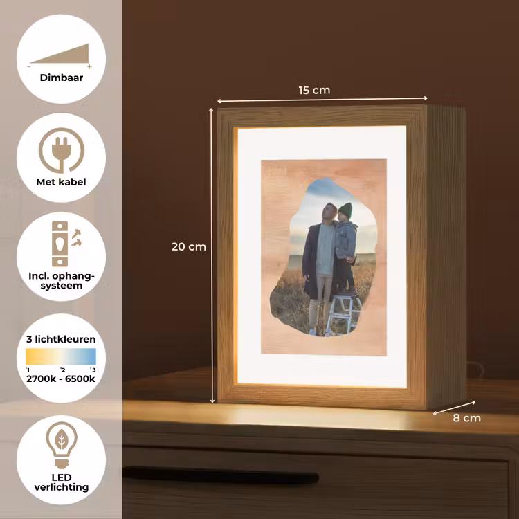 Gepersonaliseerde Lightbox - Hout - Organische Vorm — 7