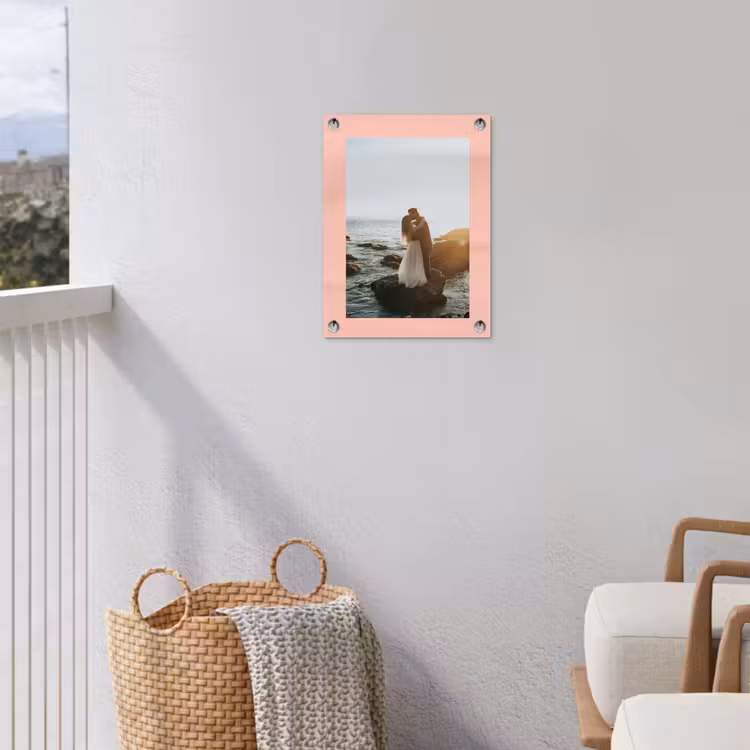 Gepersonaliseerde tuinposter - Foto met roze border — 3