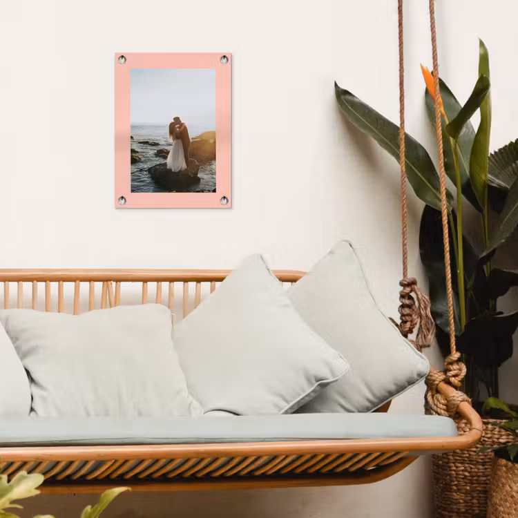 Gepersonaliseerde tuinposter - Foto met roze border — 5