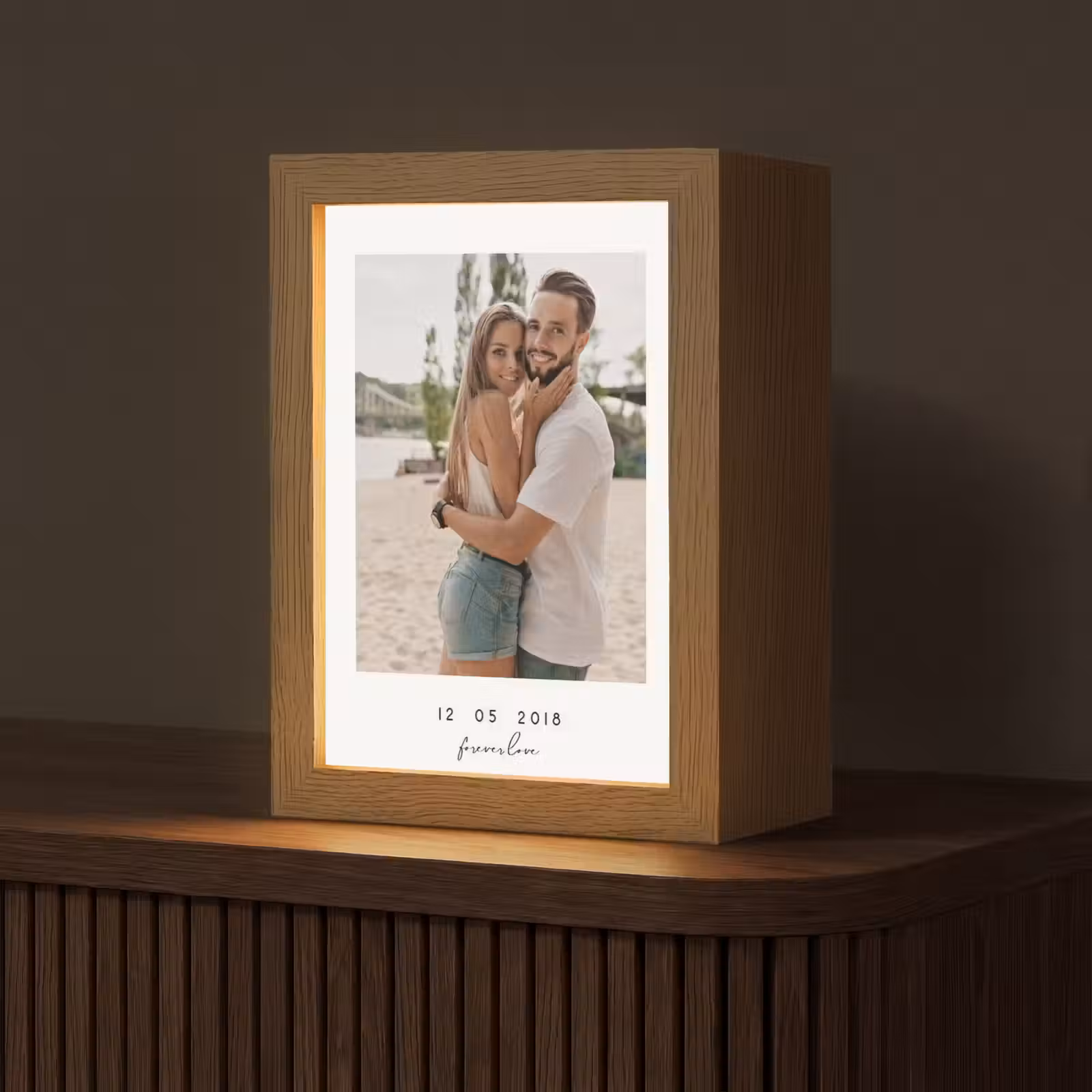 Gepersonaliseerde Lightbox - Forever Love - Witte Border — 1